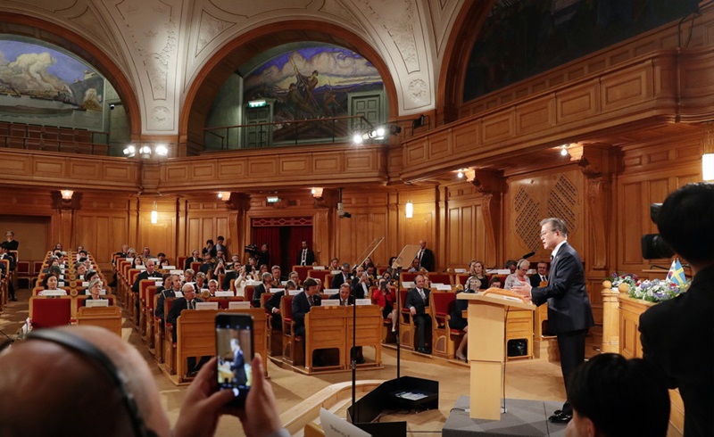 Remarks by President Moon Jae-in at Riksdag of Sweden “Trust for Denuclearization and Peace on the Korean Peninsula”