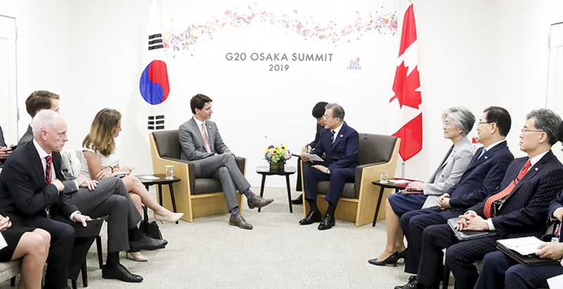 Korea-Canada Summit on Sidelines of G20 Summit in Japan