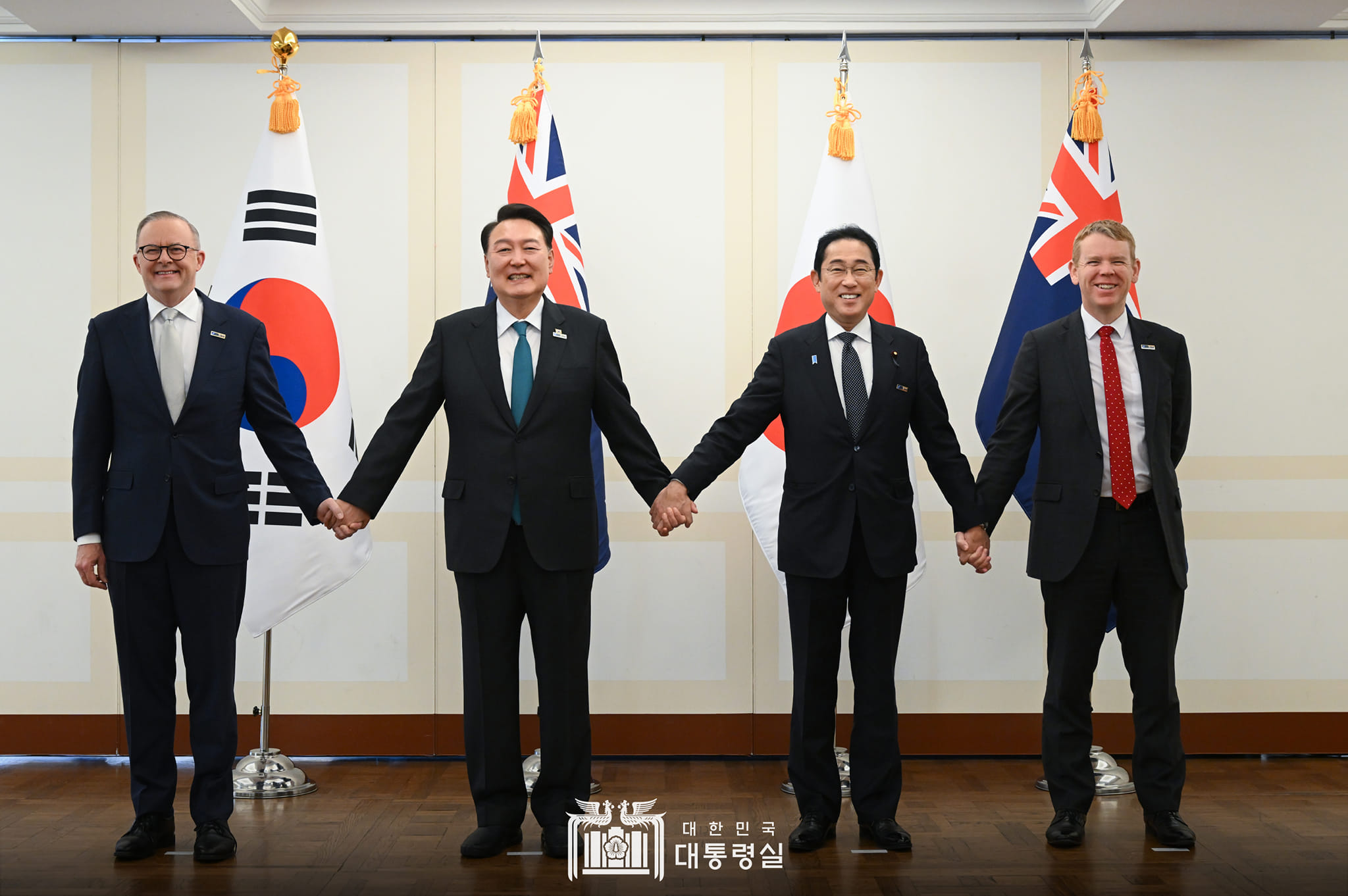 [Office of the President] Joint Statement of the Leaders of the Republic of Korea, Japan, Australia, and New Zealand