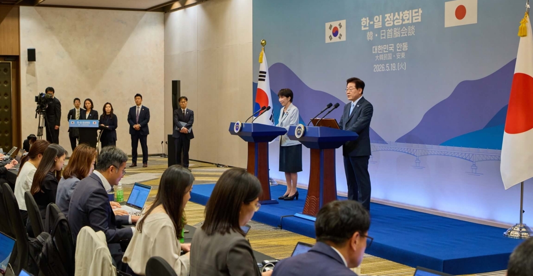 한일 공동언론발표                                                                                                                      