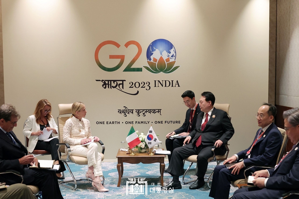 윤석열 대통령, G20 정상회의 계기 이탈리아 총리와 정상회담 개최
