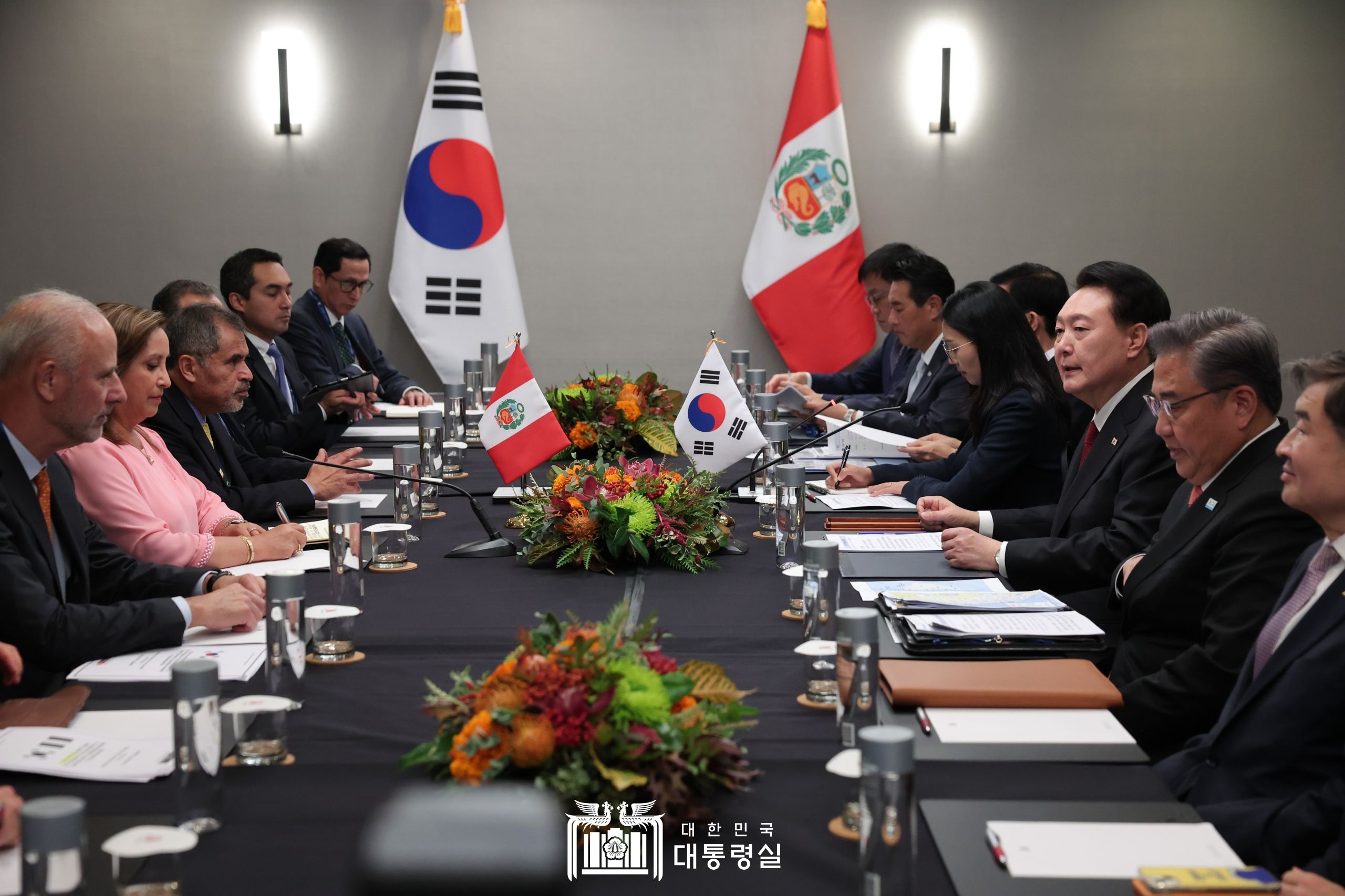윤석열 대통령, APEC 정상회의 참석 계기 한-페루 정상회담