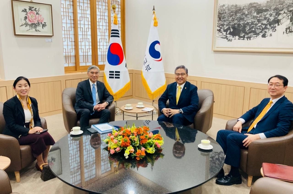 박진 장관, 성 김 미국 대북특별대표 접견